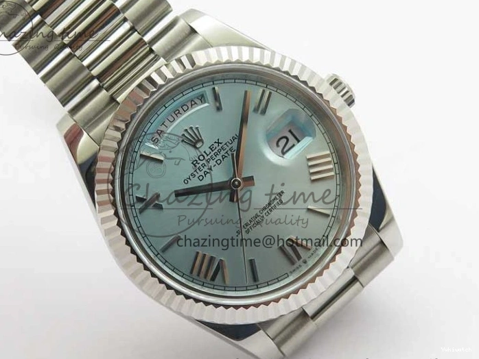 SS Dial 1:1 A2836 Tiffany SS Bracelet Maker Roman Date 40 Bp Blue Edition Day on Best 0412